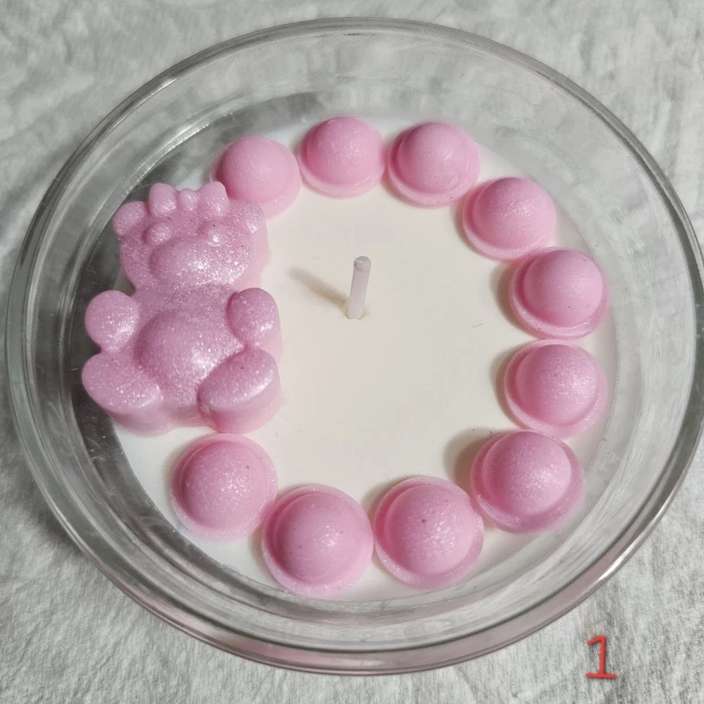 6 Handmade Pink Baby Girl Shower Birthday Party Soy Wax Scented Candle Giveaways